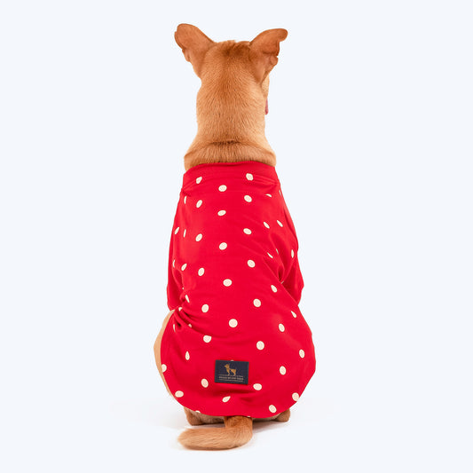 HUFT Polka Dot Sweatshirt For Dogs & Cats - Red - Heads Up For Tails