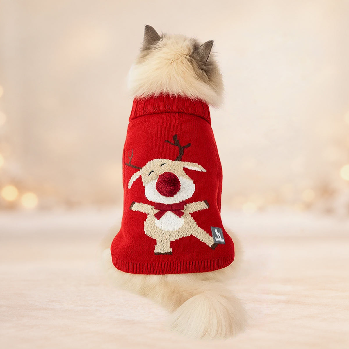 HUFT Rudolph’s Red-Nose Sweater For Cat - Red