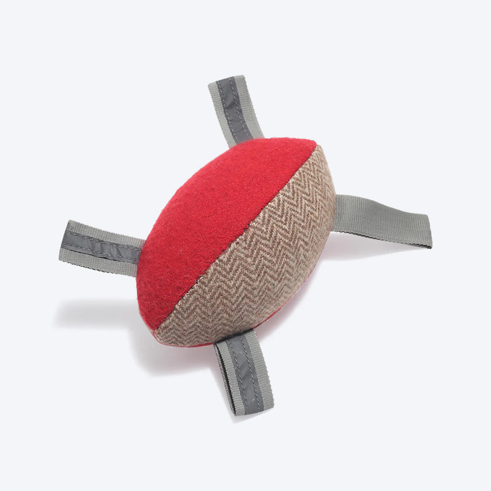 HUFT Rugby Dog Ball - Red - Heads Up For Tails