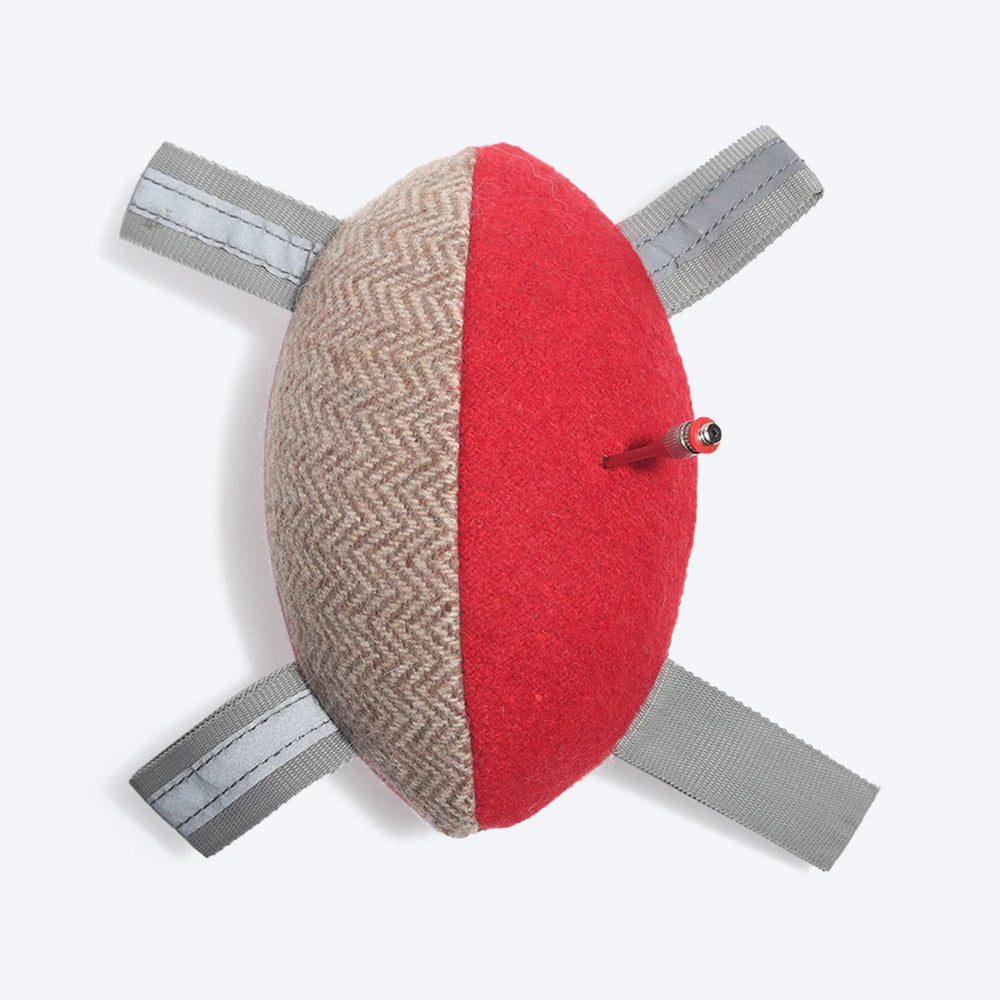 HUFT Rugby Dog Ball - Red - Heads Up For Tails