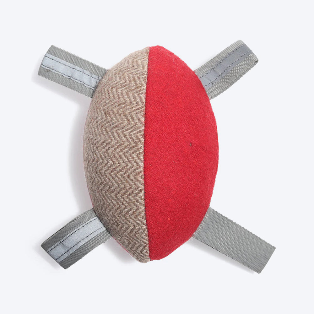 HUFT Rugby Dog Ball - Red - Heads Up For Tails