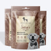 Sara's Doggie Treats Dehydrated Chicken Giblets, 70 g, high protein, low fat, all-natural dog treats in a resealable bag.