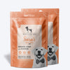 Sara's Doggie Treats Chicken Jerky with Pumpkin, 70 g, featuring a dog on the packaging and pieces of jerky and pumpkin.