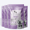 Sara's Doggie Treats Chicken Liver Jerky with Turmeric, 70 g, featuring a purple packaging and images of ingredients.