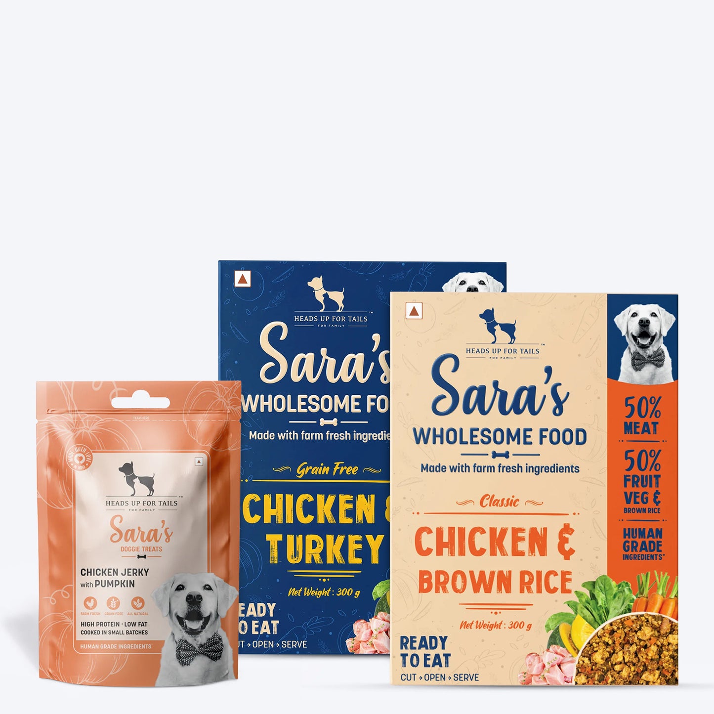 HUFT Sara's Special Wholesome Food & Treats Combo - Pack of 3 - Heads Up For Tails