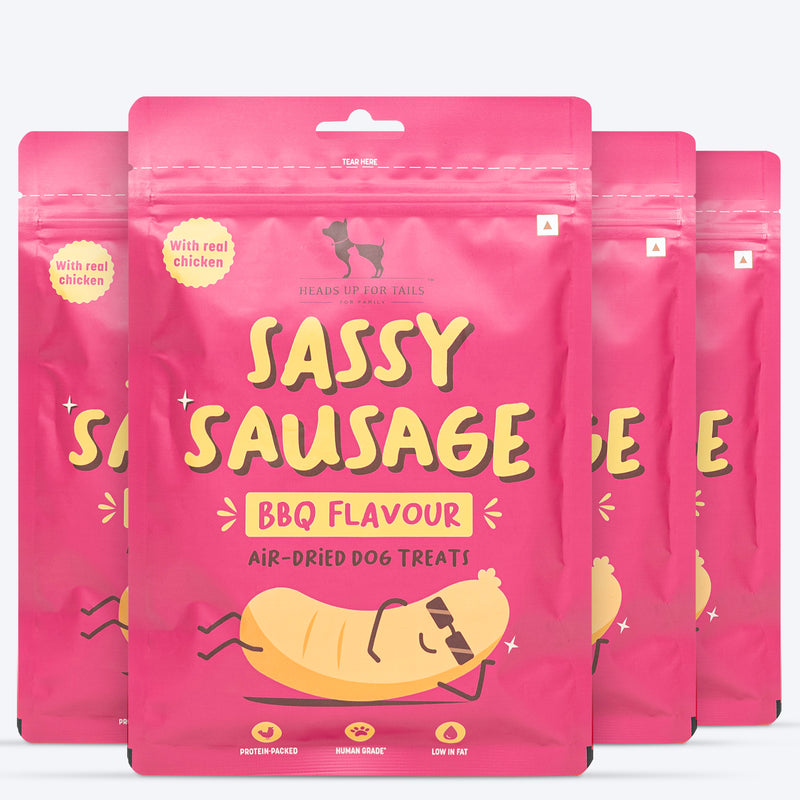 HUFT Sassy Sausage BBQ Air-Dried Dog Treats - Real Chicken - 100 gm - Heads Up For Tails