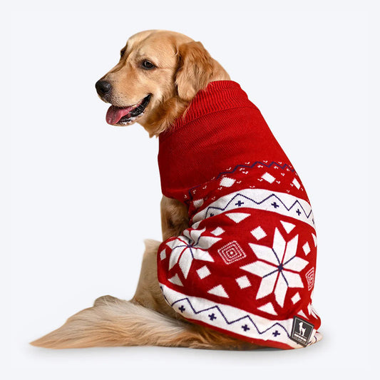 HUFT Snowflake Dog Sweater - Red