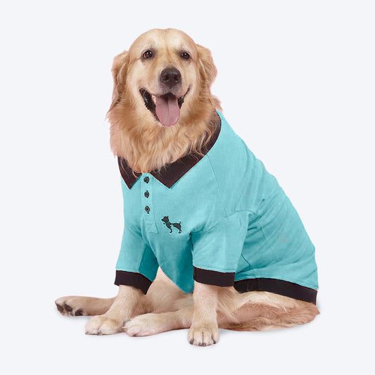 HUFT Solid Polo Dog T-Shirt - Light Blue