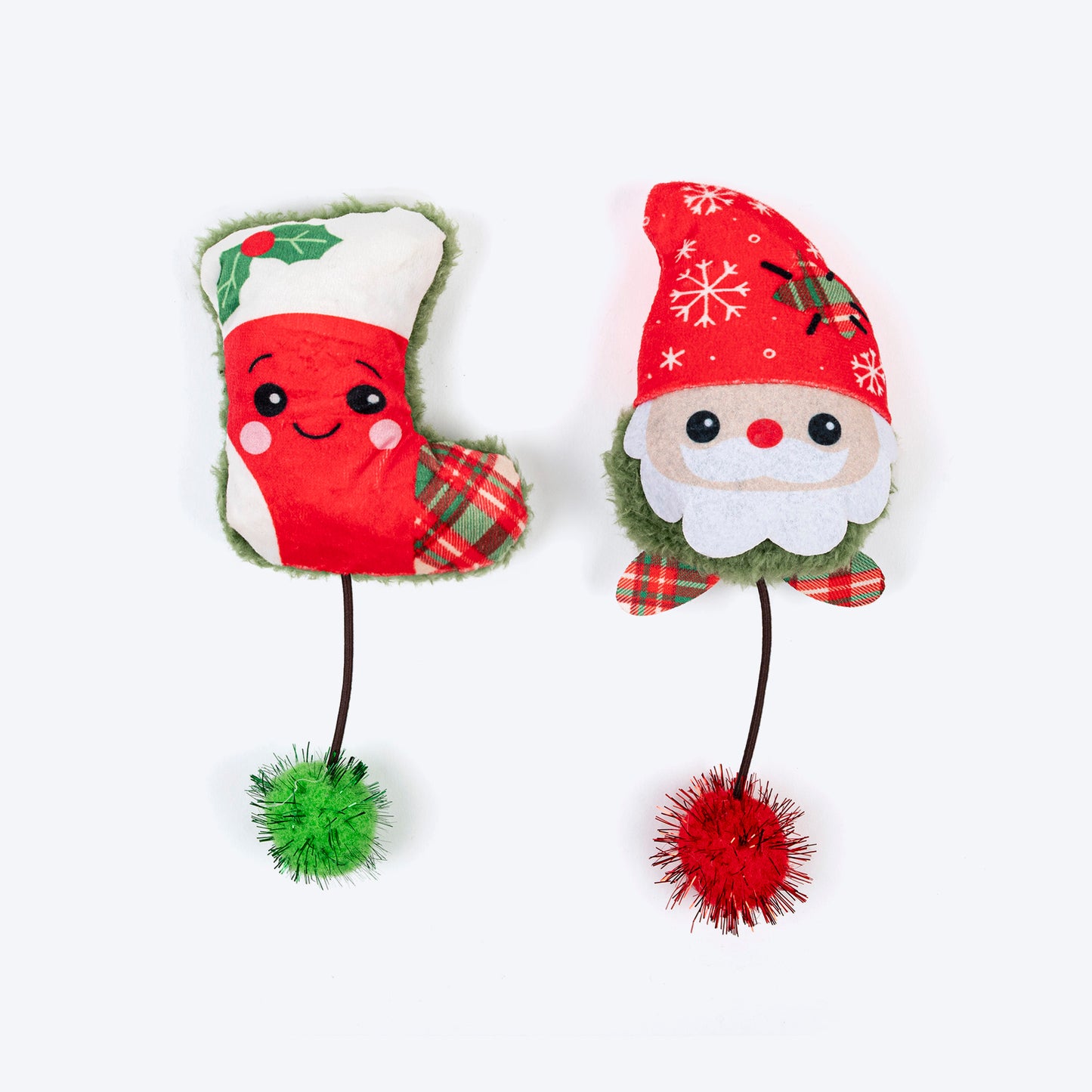 HUFT Ho Ho Holiday Plush Toys for Cat - Set of 2 - Heads Up For Tails