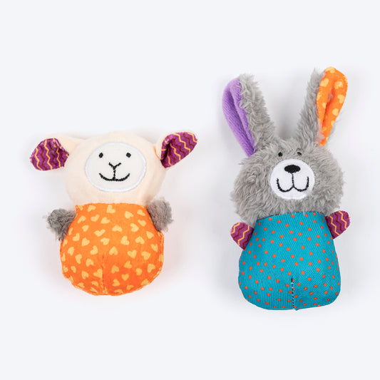 HUFT Fluffy Friends Plush Toys for Cat – Pack of 2 - Heads Up For Tails