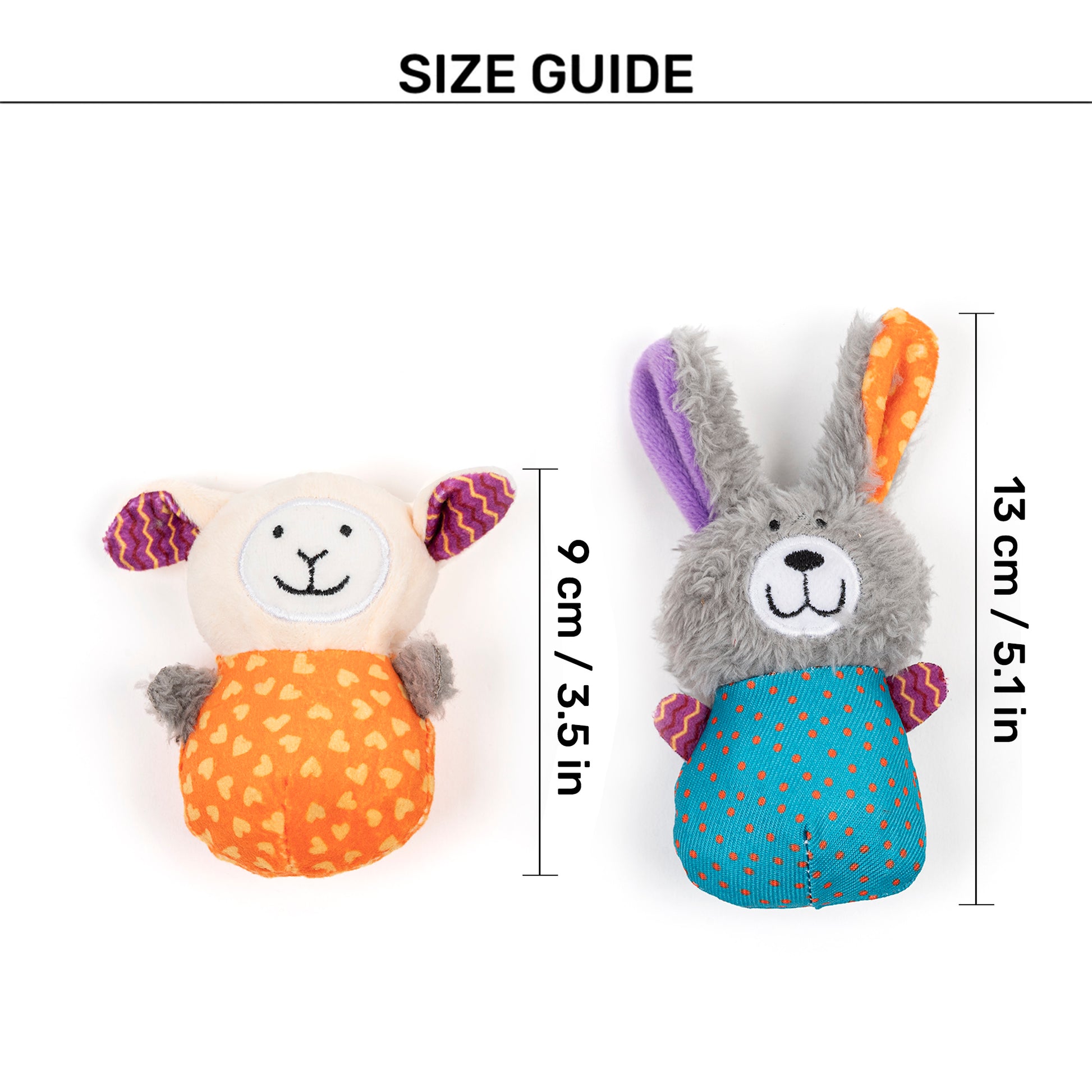 HUFT Fluffy Friends Plush Toys for Cat – Pack of 2 - Heads Up For Tails