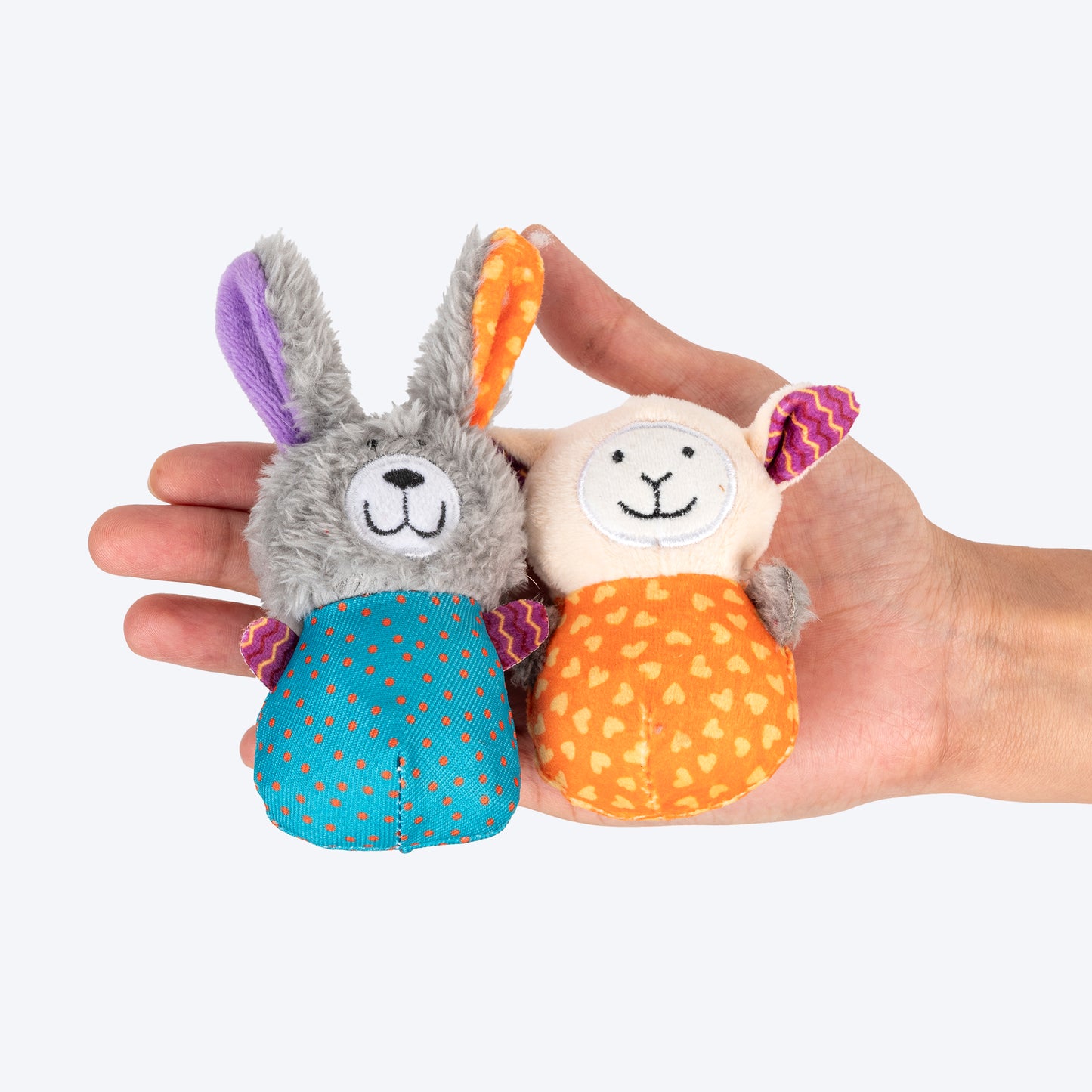 HUFT Fluffy Friends Plush Toys for Cat – Pack of 2 - Heads Up For Tails