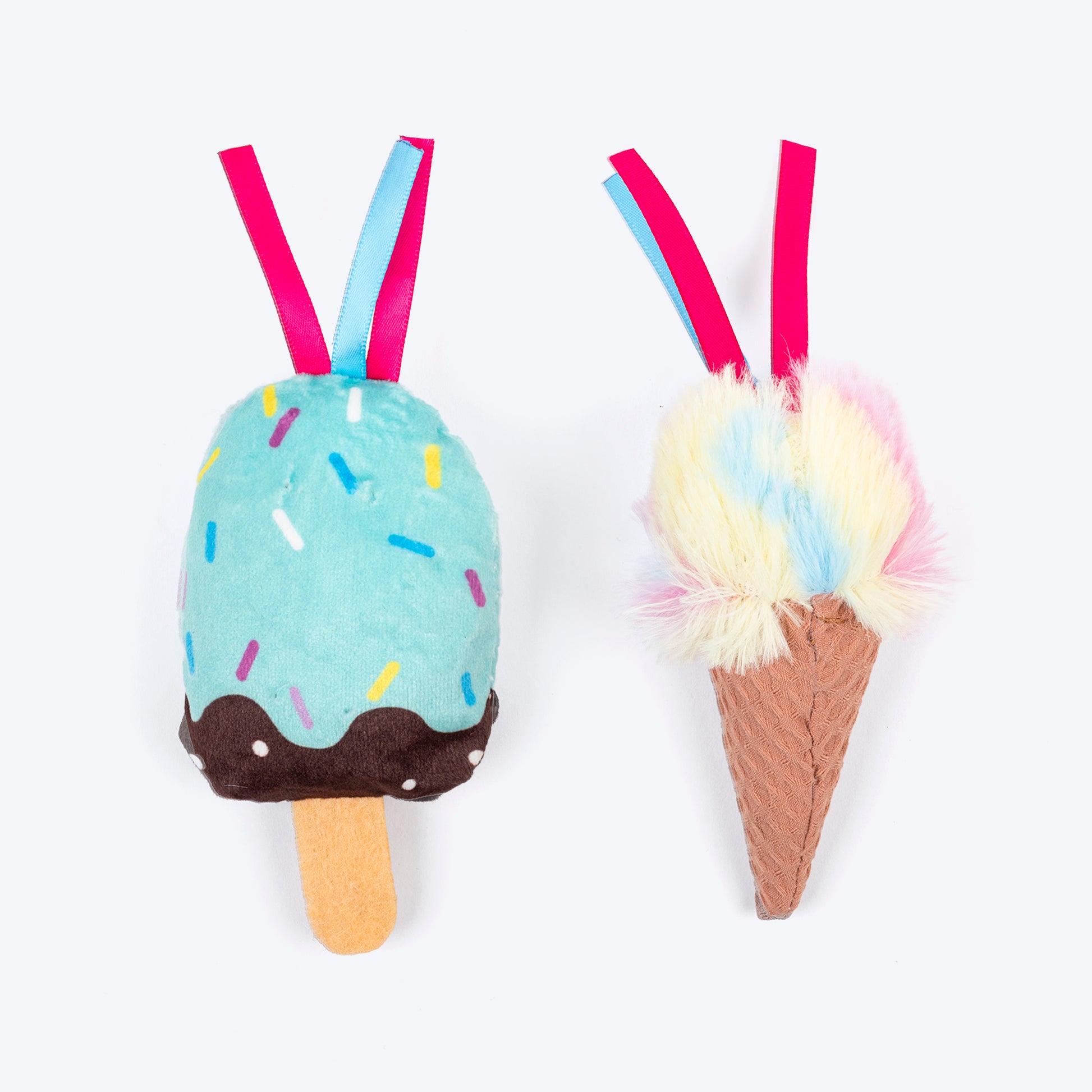 HUFT Sundae Smiles Plush Toys for Cat – Pack of 2 - Heads Up For Tails