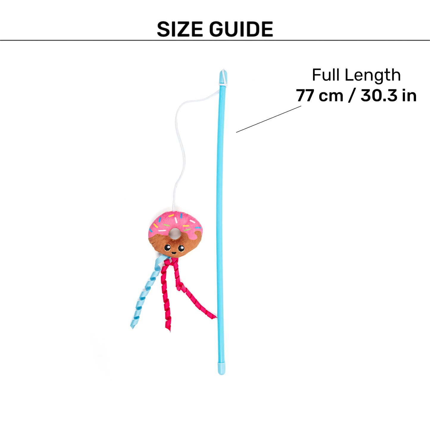 HUFT Donut Delight Wand Toy for Cat – Red & Brown - Heads Up For Tails