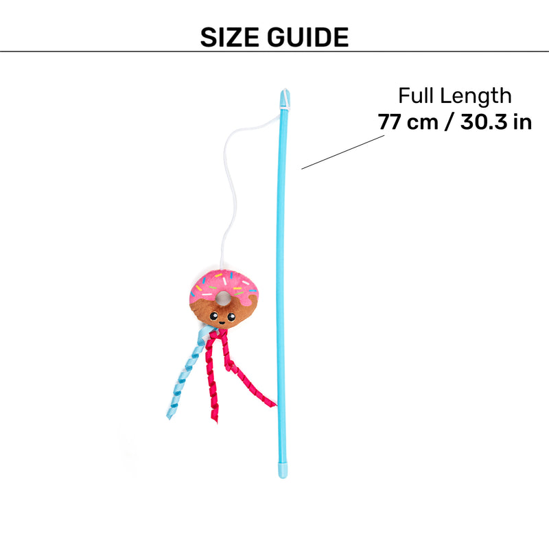 HUFT Donut Delight Wand Toy for Cat – Red & Brown - Heads Up For Tails