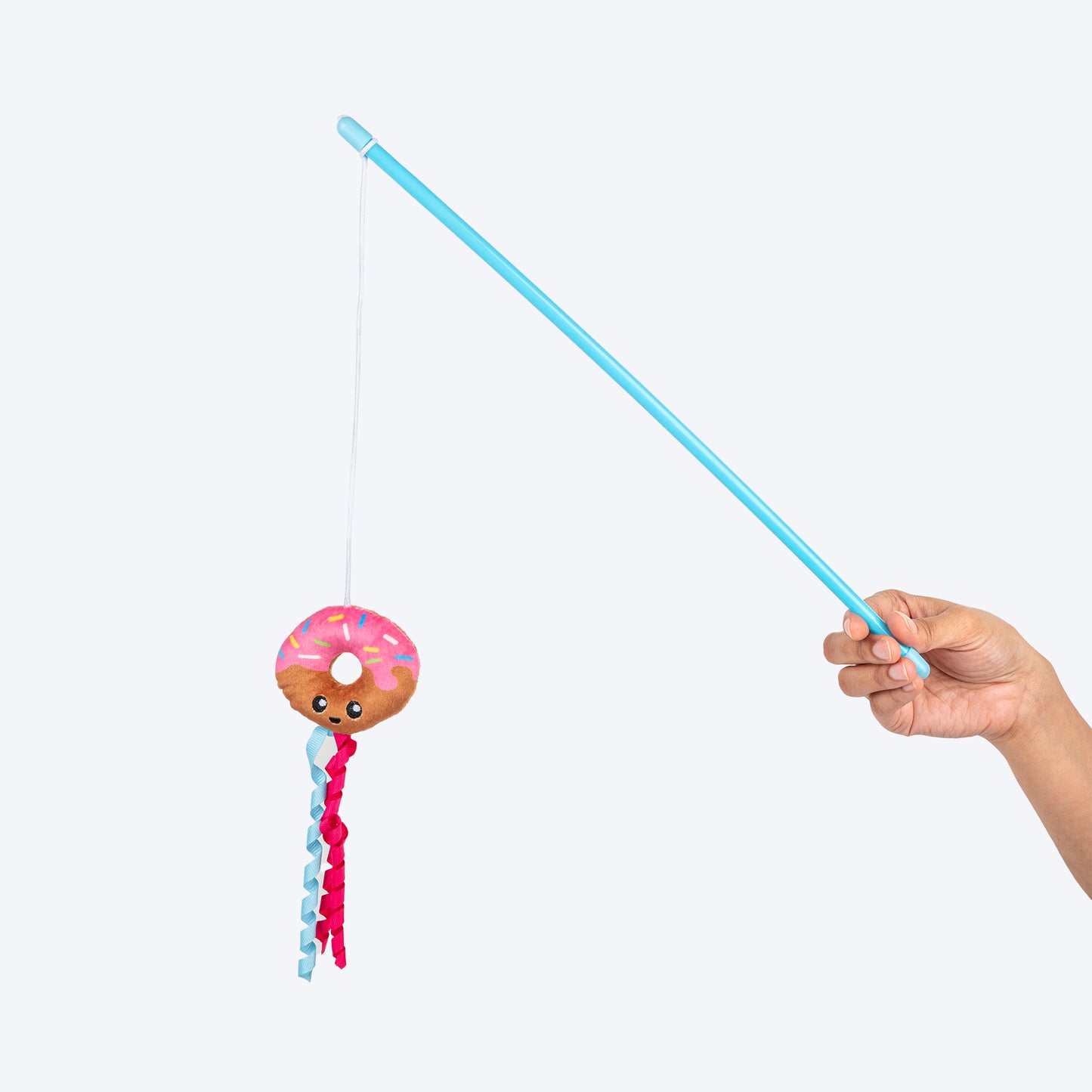 HUFT Donut Delight Wand Toy for Cat – Red & Brown - Heads Up For Tails