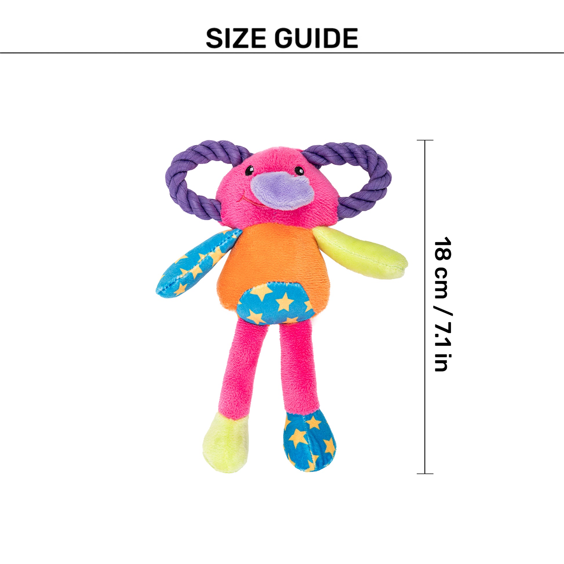 HUFT Snuggle Ellie Mini Plush Toy for Dog – Multicolour - Heads Up For Tails