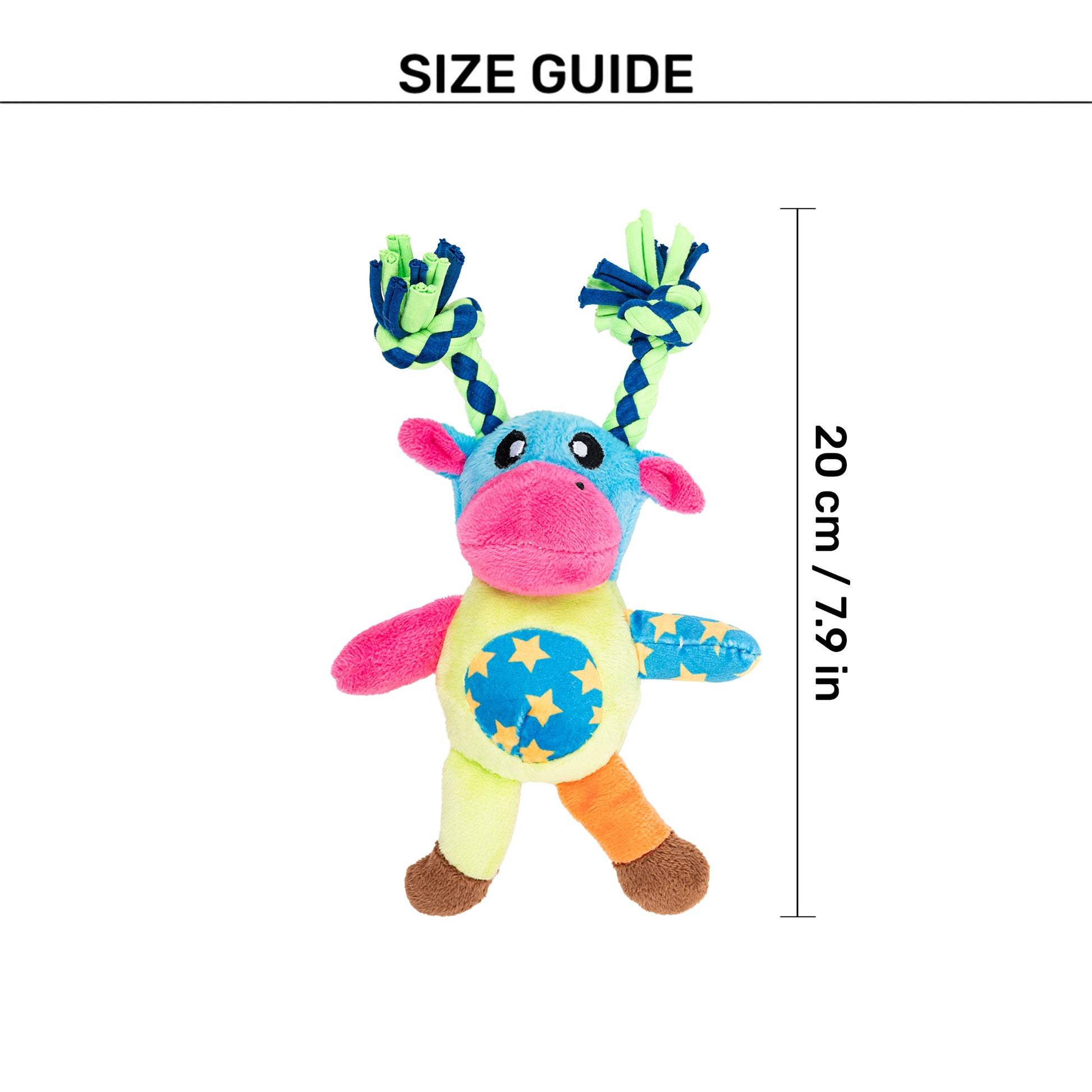 HUFT Merry Moo Mini Plush Toy for Dog – Multicolour - Heads Up For Tails