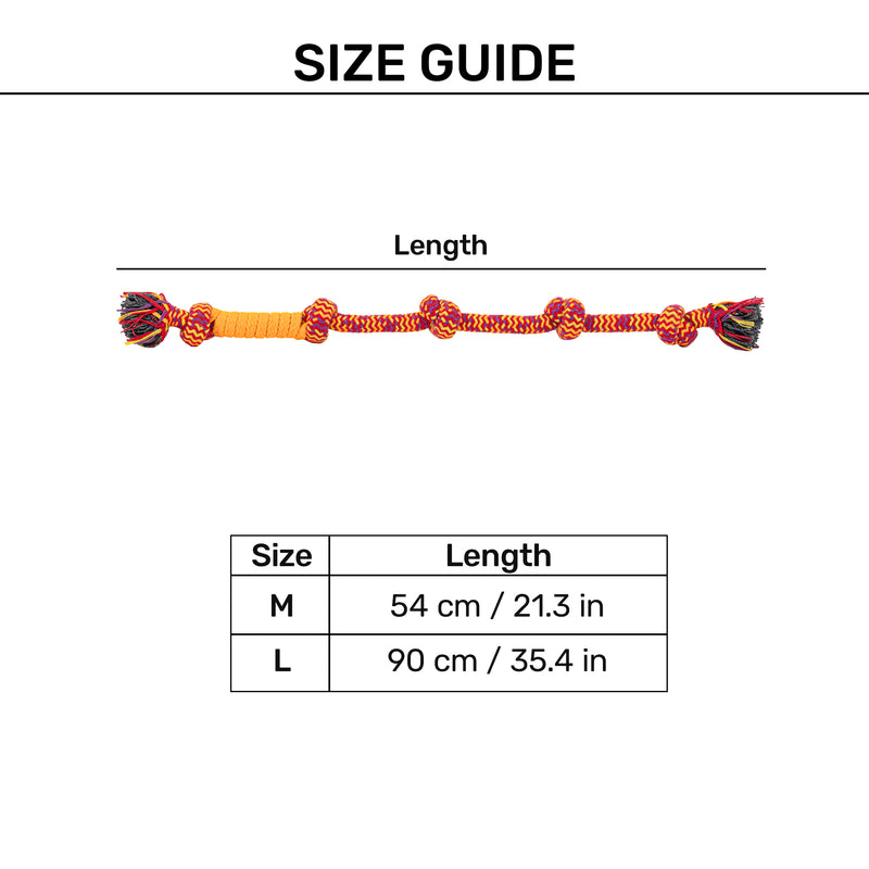 HUFT Tuggables Happy Knots Rope Toy For Dog - Orange & Red - Heads Up For Tails