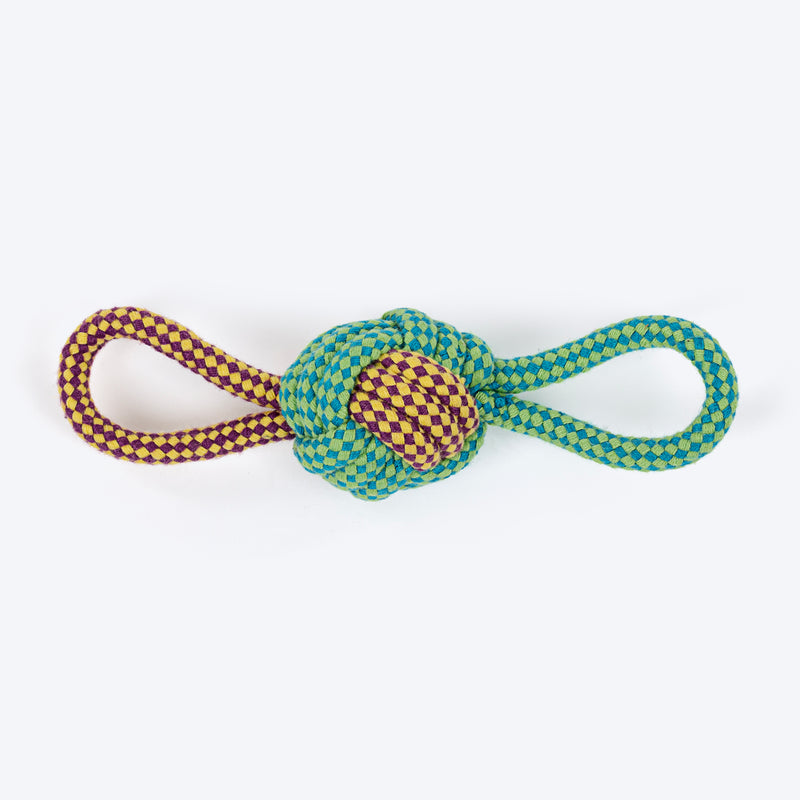 HUFT Double Grip Loop Rope Toy For Dog - Multicolor - Heads Up For Tails