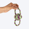 HUFT Twin Loop Rope Toy For Dog - Purple & Green - Heads Up For Tails