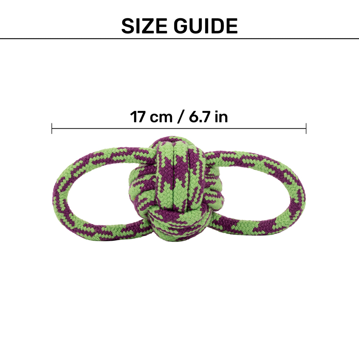 HUFT Twin Loop Rope Toy For Dog - Purple & Green - Heads Up For Tails
