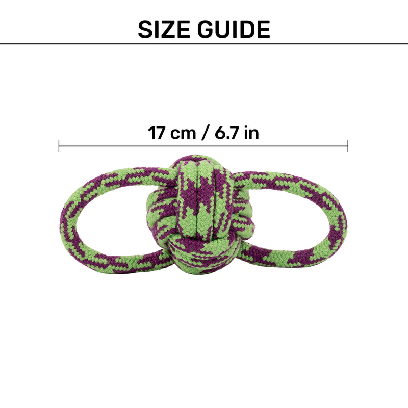 HUFT Twin Loop Rope Toy For Dog - Purple & Green - Heads Up For Tails