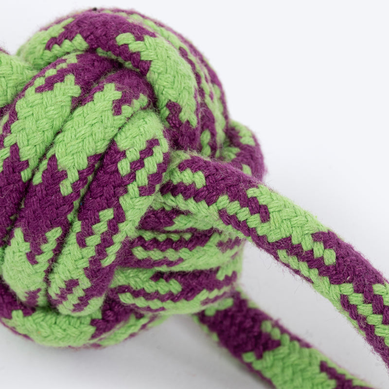 HUFT Twin Loop Rope Toy For Dog - Purple & Green - Heads Up For Tails