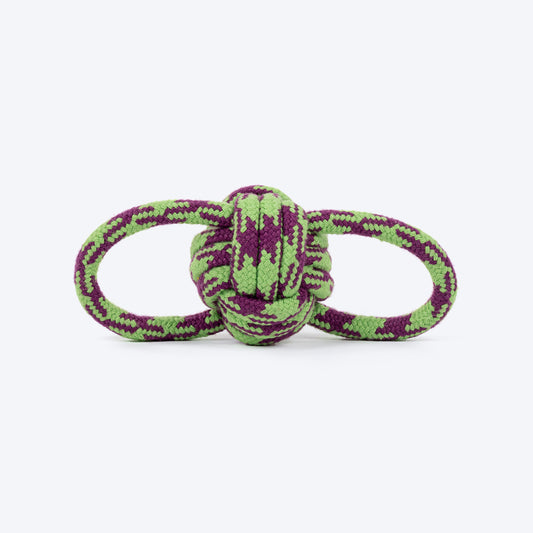 HUFT Twin Loop Rope Toy For Dog - Purple & Green
