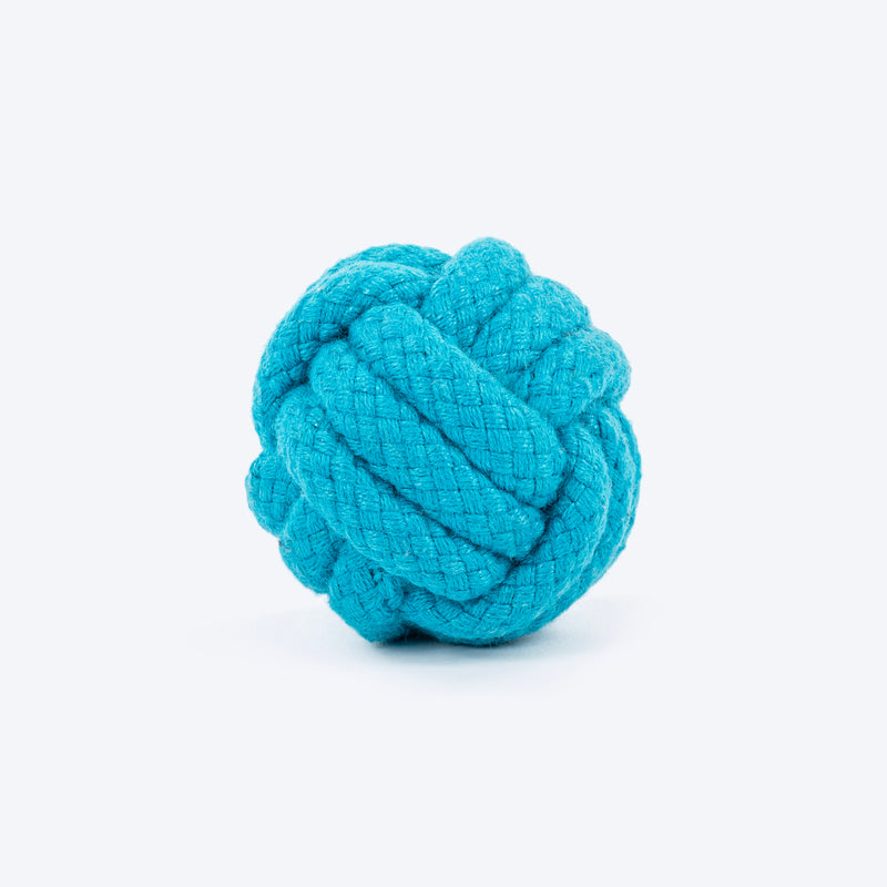 HUFT Classic Knotted Rope Ball Toy For Dog - Blue - Heads Up For Tails