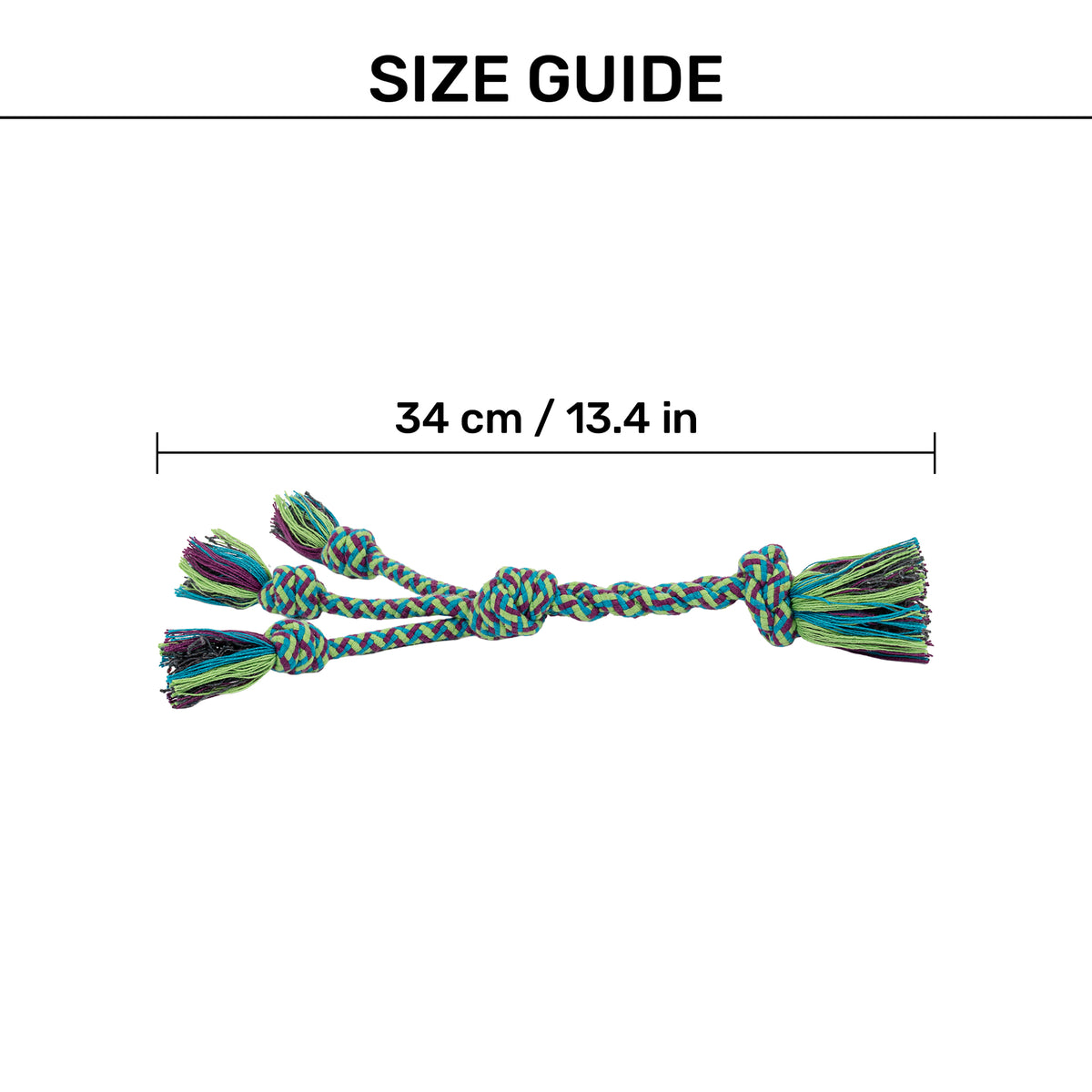 HUFT Triple Tangle Rope Toy For Dog - Multicolour - Heads Up For Tails