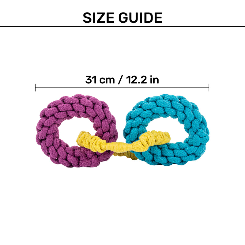 HUFT Hoop-De-Loop Rope Toy For Dog - Multicolour - Heads Up For Tails