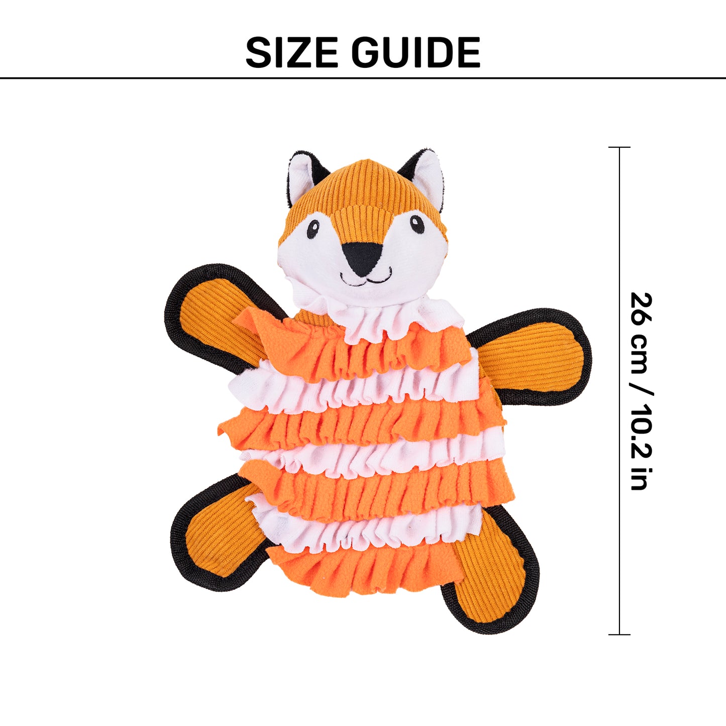 HUFT Fuzzy Fox Snuffle Toy for Dog - Orange