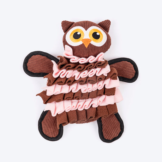 HUFT Ollie the Owl Snuffle Toy for Dog - Purple & Brown