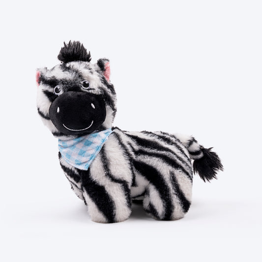 HUFT Zebra Zoom Plush Toy For Dog - Black & White