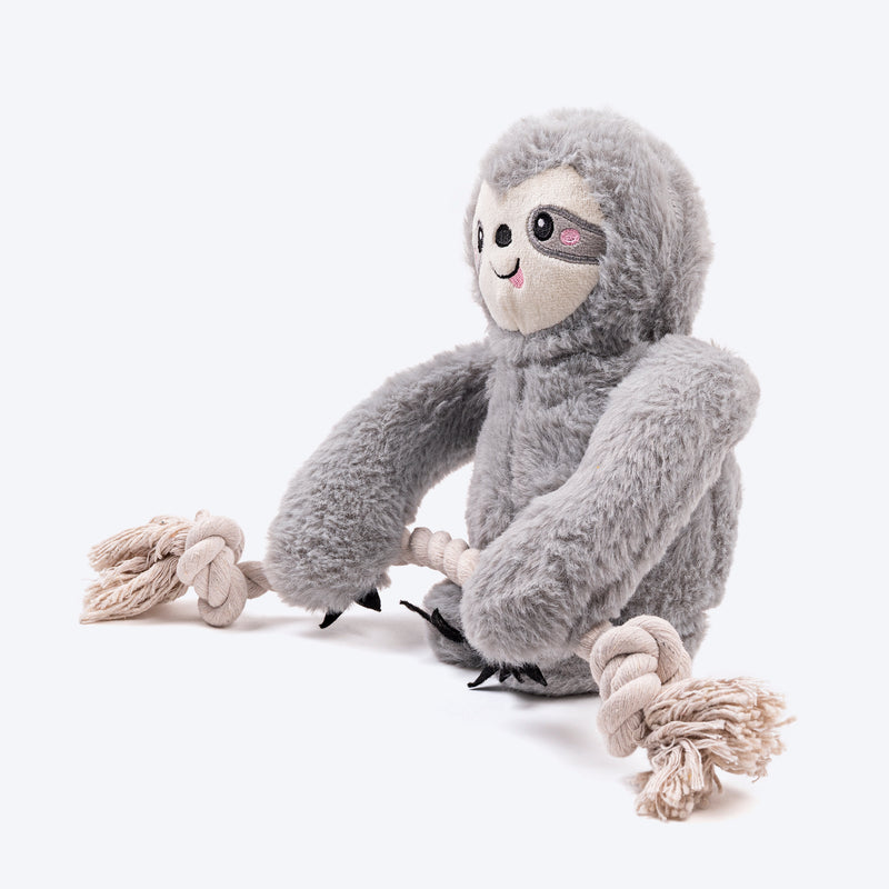 HUFT Sleepy Sloth Plush Toy for Dog - Grey - Heads Up For Tails