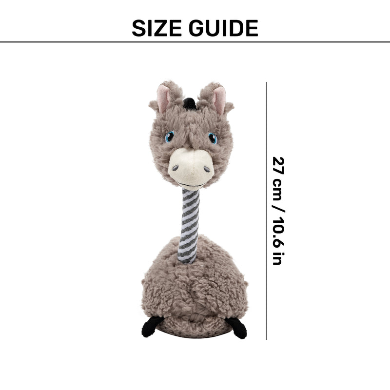 HUFT Long-Ey Donkey Squeaky Plush Toy For Dog - Brown - Heads Up For Tails