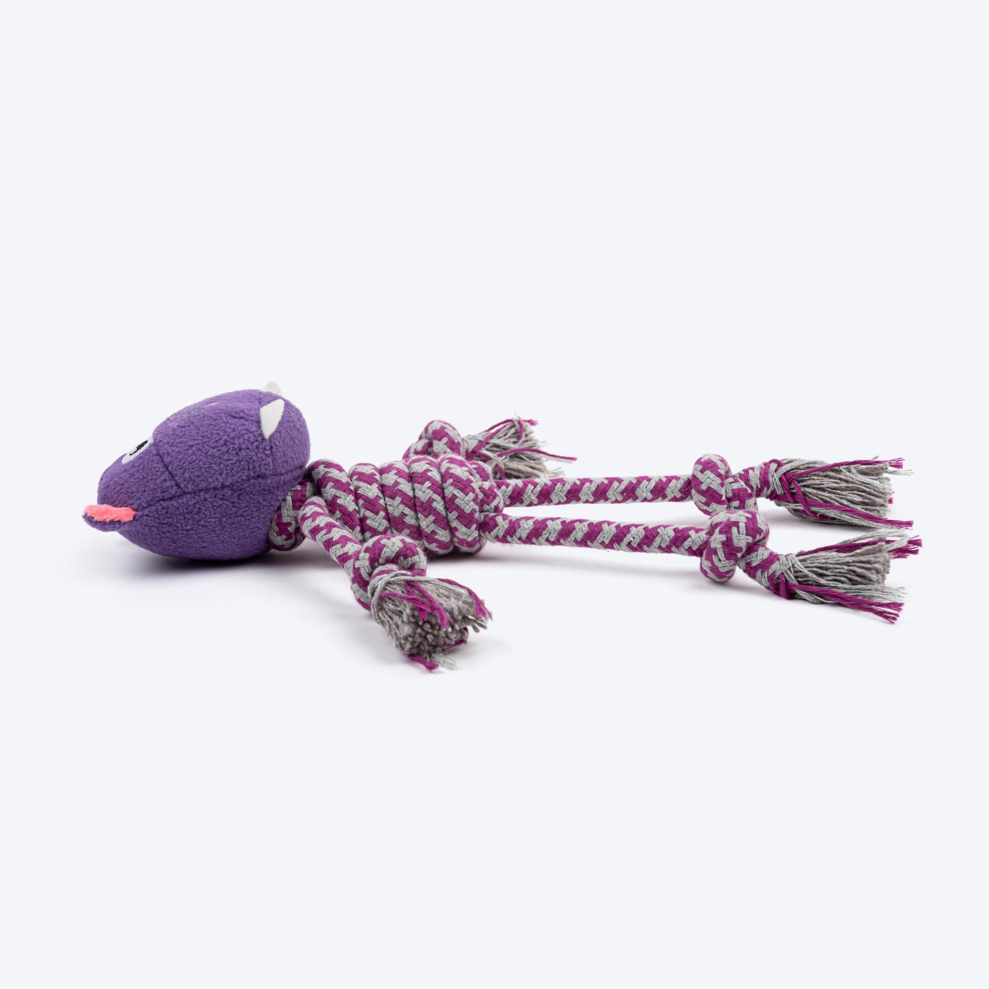 HUFT Hug & Tug Hippo Squeaky Plush Toy For Dog - Purple - Heads Up For Tails