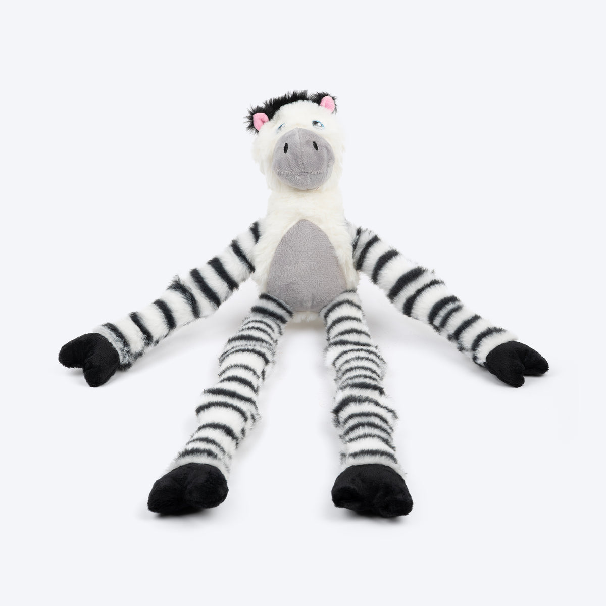 HUFT Debra The Zebra Squeaky Plush Toy For Dog - Multicolor - Heads Up For Tails