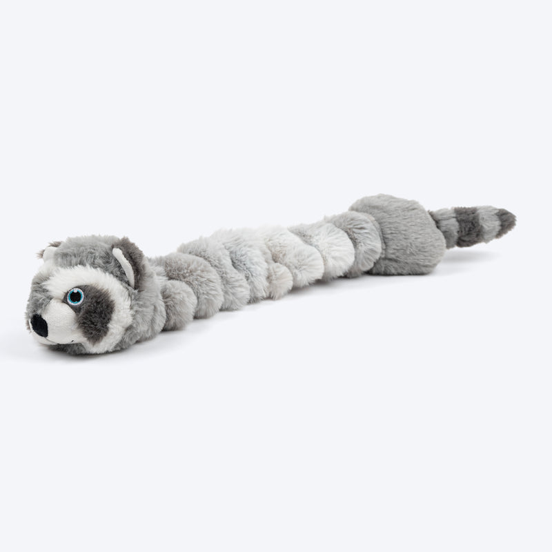 HUFT Slinky Raccoon Squeaky Plush Toy For Dog - Grey - Heads Up For Tails