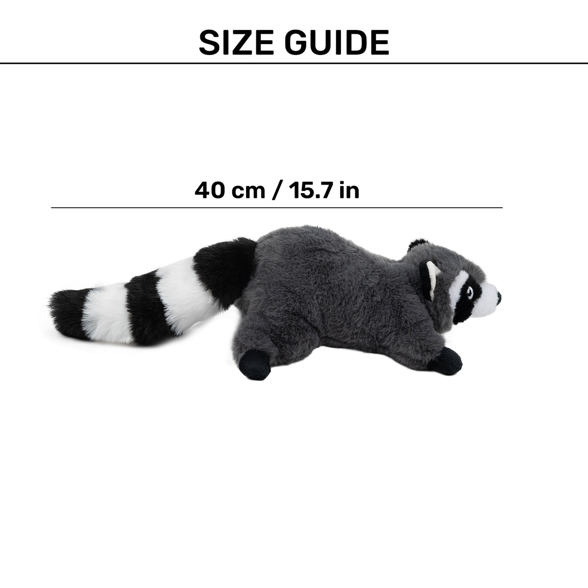 HUFT Wild Ricky Squeaky Plush Toy For Dog - Grey - Heads Up For Tails