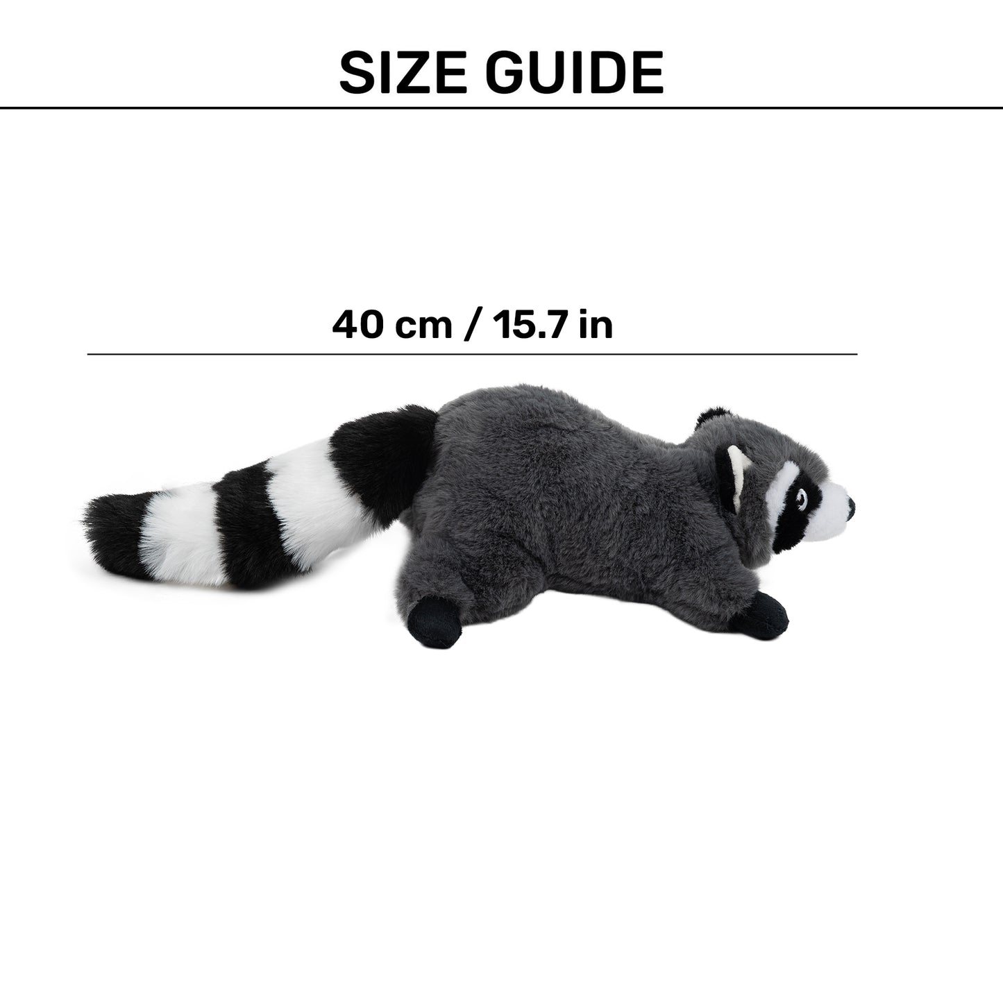 HUFT Wild Ricky Squeaky Plush Toy For Dog - Grey - Heads Up For Tails