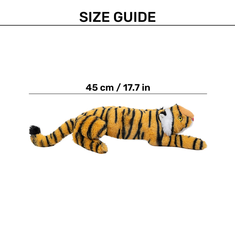 HUFT Wild Tiggy Squeaky Plush Toy For Dog - Yellow - Heads Up For Tails