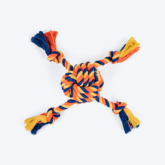HUFT Tuggables Rope Toy For Dog - Orange & Blue - Heads Up For Tails