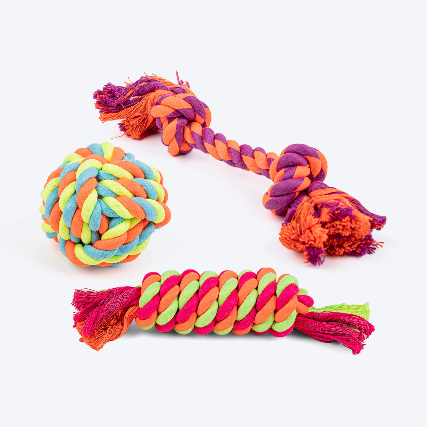 HUFT Tuggable Trio Rope Toy Combo For Dog - Heads Up For Tails