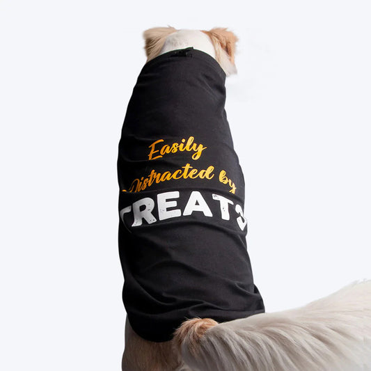 HUFT Twinning - Easily Distracted T-Shirt For Dogs - Black