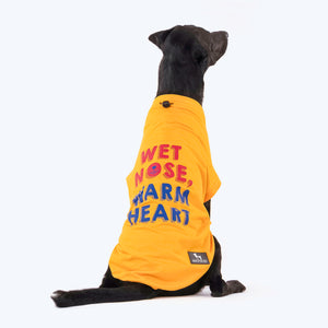 HUFT Wet Nose, Warm Heart T-shirt For Dogs - Yellow - Heads Up For Tails