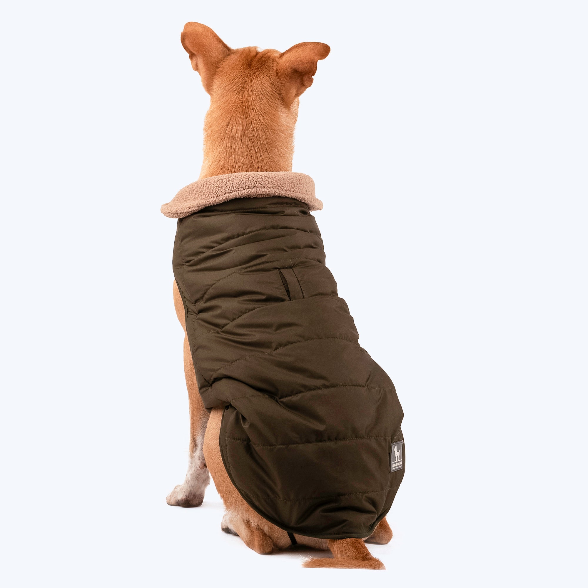 HUFT Wintersong Fur Jacket For Dog Khaki Green