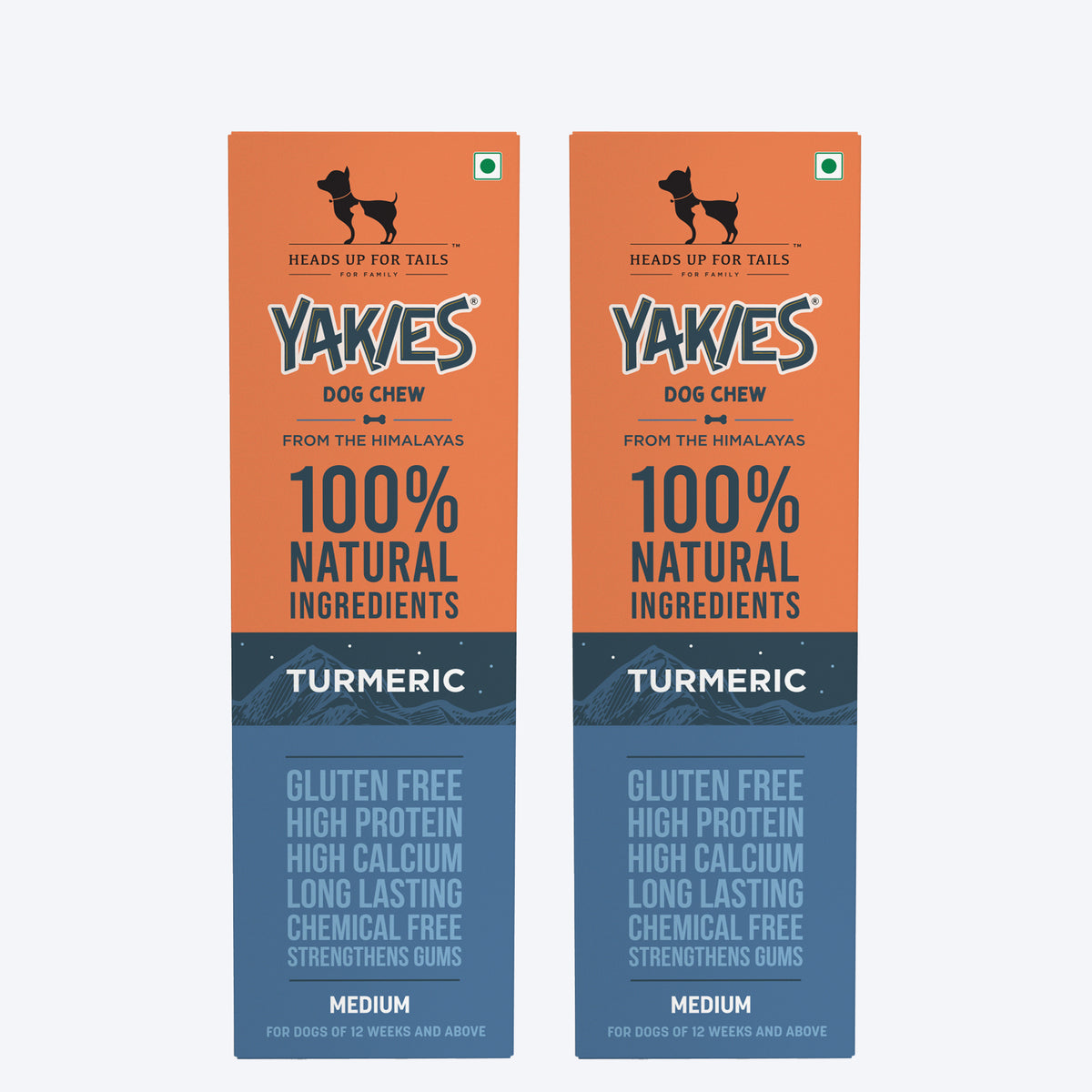 HUFT Yakies Vegetarian Natural Chew Bone - Turmeric - Heads Up For Tails