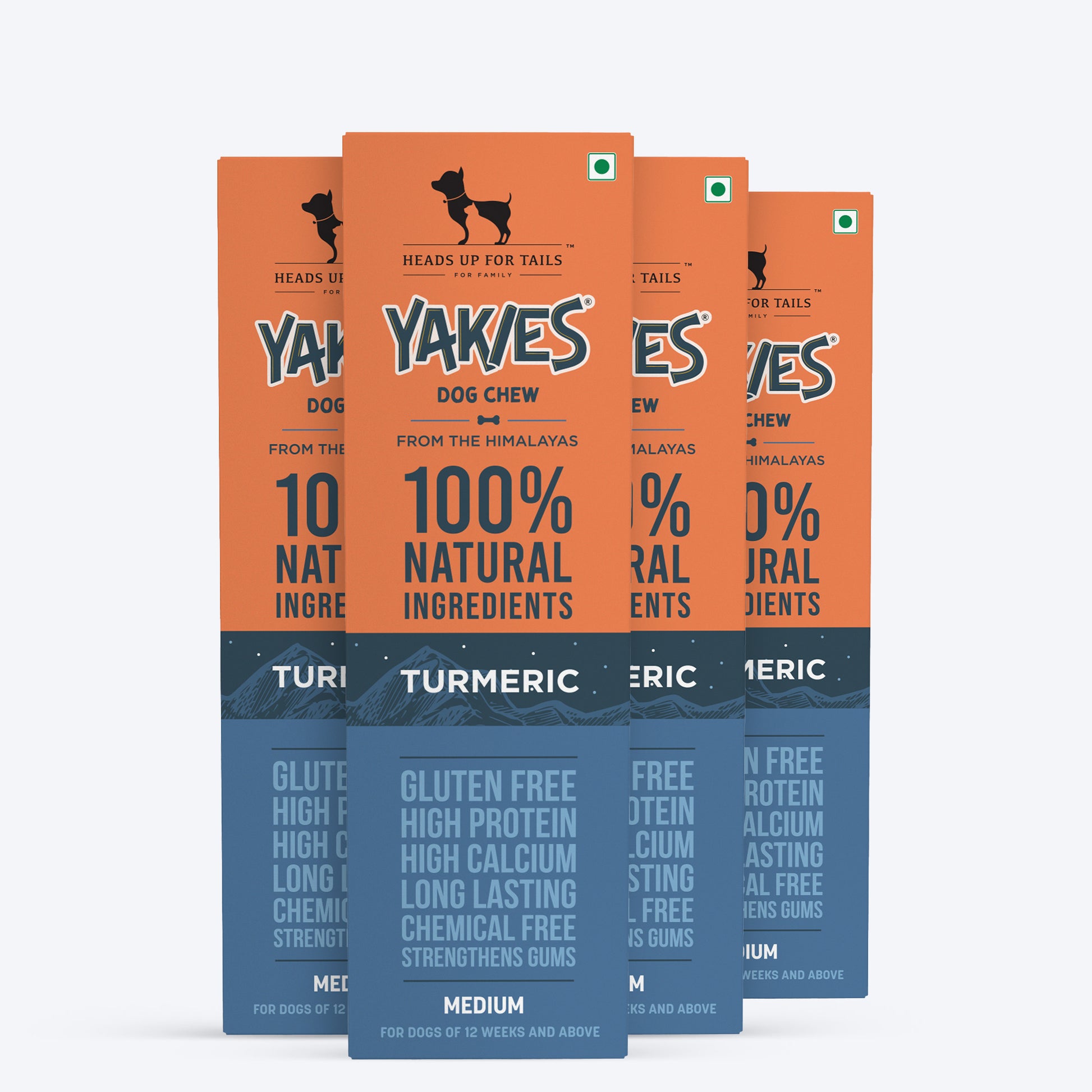 HUFT Yakies Vegetarian Natural Chew Bone - Turmeric - Heads Up For Tails